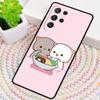 Mochi Peach Cat soft Silicone Phone Case For Samsung Galaxy note 10 pro S26 S25 S24 S23 S22 S21 Plus S25Ultra Capa Cover