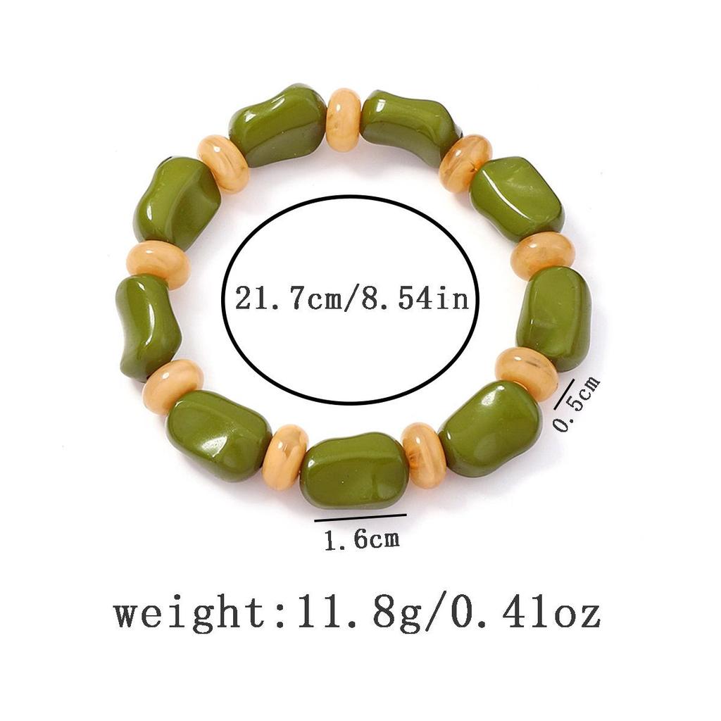 Artistic retro casual versatile bracelet irregular geometric contrasting bead bracelet trendy travel women's bracelet