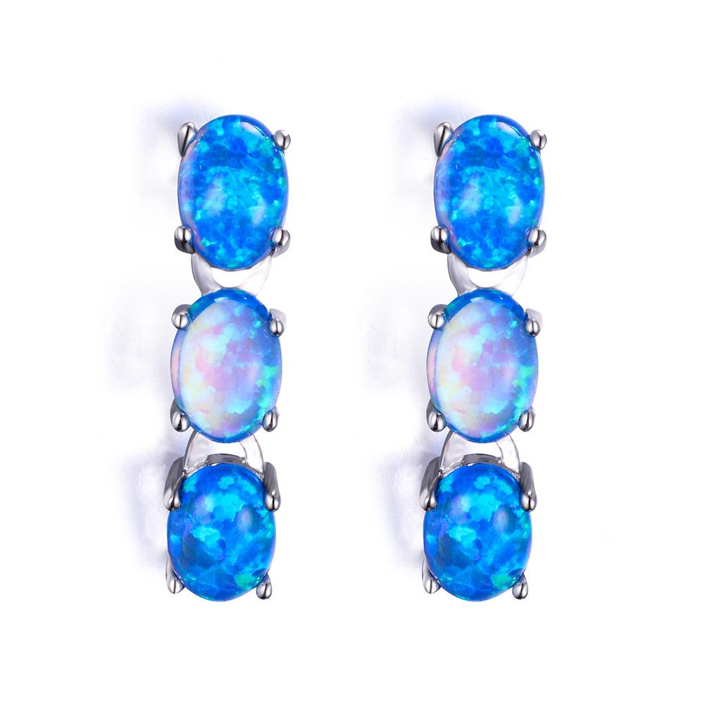 Three Purple Earrings Womens Fashionable and Versatile Earrings