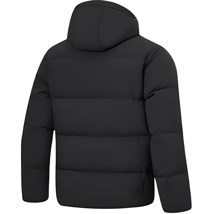 Li Ning Fitness Series Einfarbig mit Reißverschluss Kapuzenjacke Bequem Atmungsaktiv Kurze Daunenjacke Herren Oberbekleidung Schwarz AYMT239-4