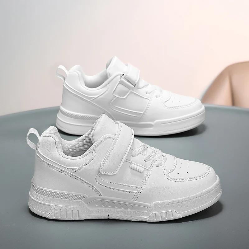 Childrens Board Shoes 2025 Casual Leather Flat Daily Wear for Boys Girls All Seasons Comfortable Breathable Walking Shoes