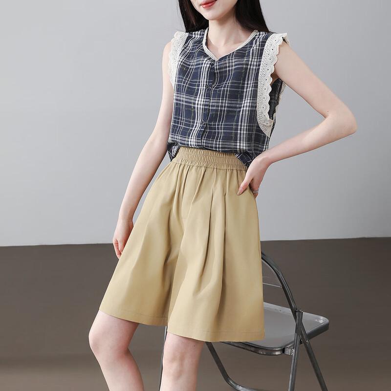 

Demana Women s Cotton Wide-Leg Casual Trousers S