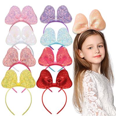 Big Glitter Bow Headband for Girls Red Sequin Bowknot Hair Bands Halloween Christmas Party Cosplay Costume Gifts for Teen Women