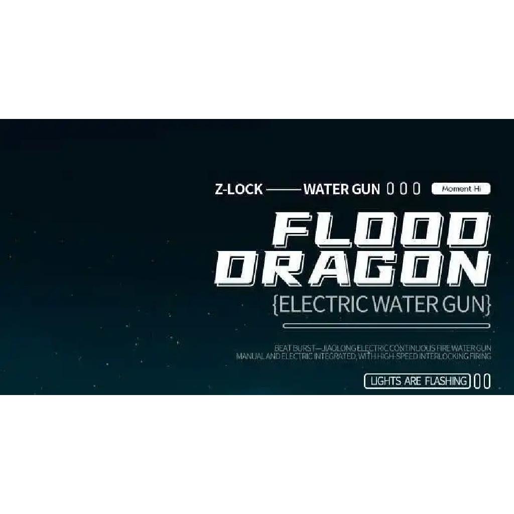 Jiaolong Flaming Electric Water Gun with LED Lights Outdoor Summer Beach Pool High Capacity Long Range Shooting Toy Party Gift