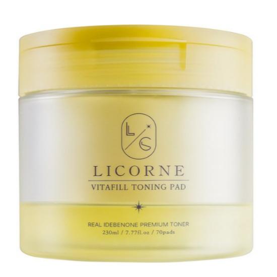 

LICORNE Vitafill Toning Pad – CICA & Vitamin Pore Refining Exfoliating Pad 70 Pads (230ml) Vitafill Toning Pad