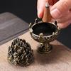Mini Antique Boshan Furnace Bronze Incense Burner Replica of Han Dynasty Gold Inlaid Copper Household Incense Burner Indoor
