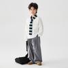 Kids Casual Loose Long Sleeve Solid Cotton Bottoming T Shirt For Boys And Girls