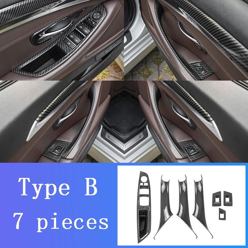 LHD For BMW 5 Series F10 F11 carbon fiber central armrest box cover storage box gear position panel decoration cover auto parts