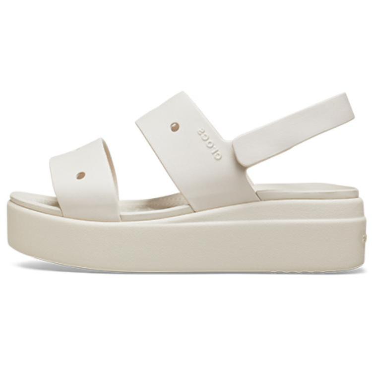 Crocs Comfortable Versatile Beach Sandals Women Sandals White Gray 210676-160