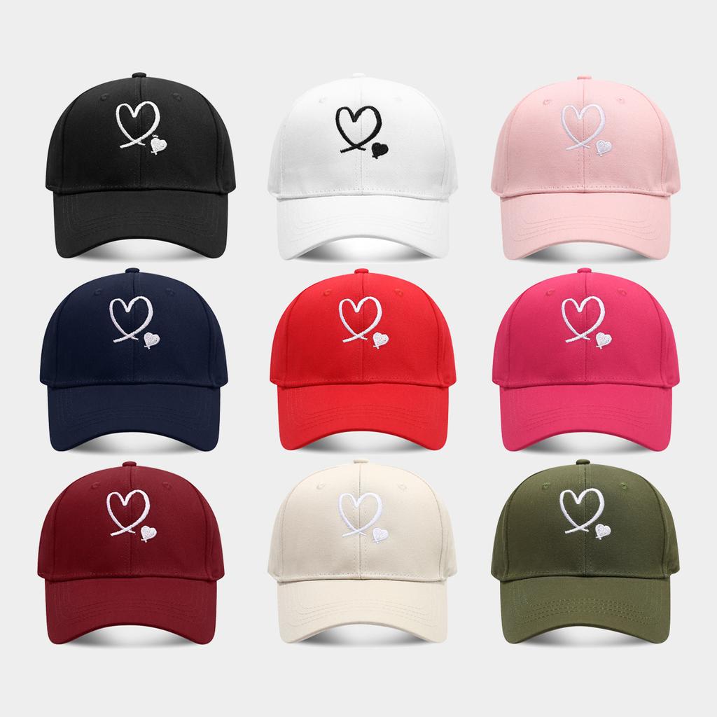 Bestickte Herzmuster Personalisierte Baumwoll-Baseballkappe für Männer und Frauen Personalisierte Papa-Kappen Sorority-Hut
