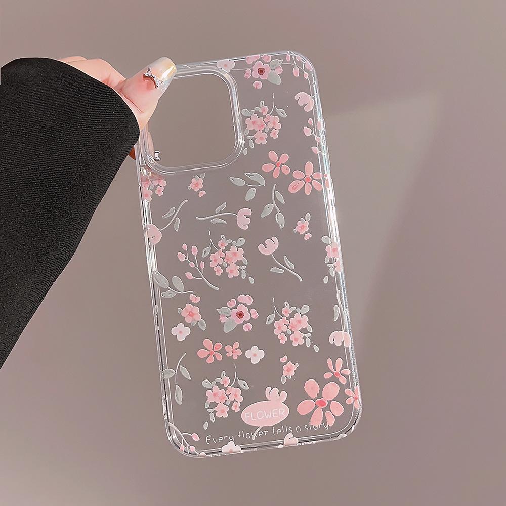 Soft INS Flower Pattern Phone Case For iPhone 16 15 14 13 12 11 Pro Max X XR XS 7 8 Plus SE Silicone Shockproof Bumper Cover