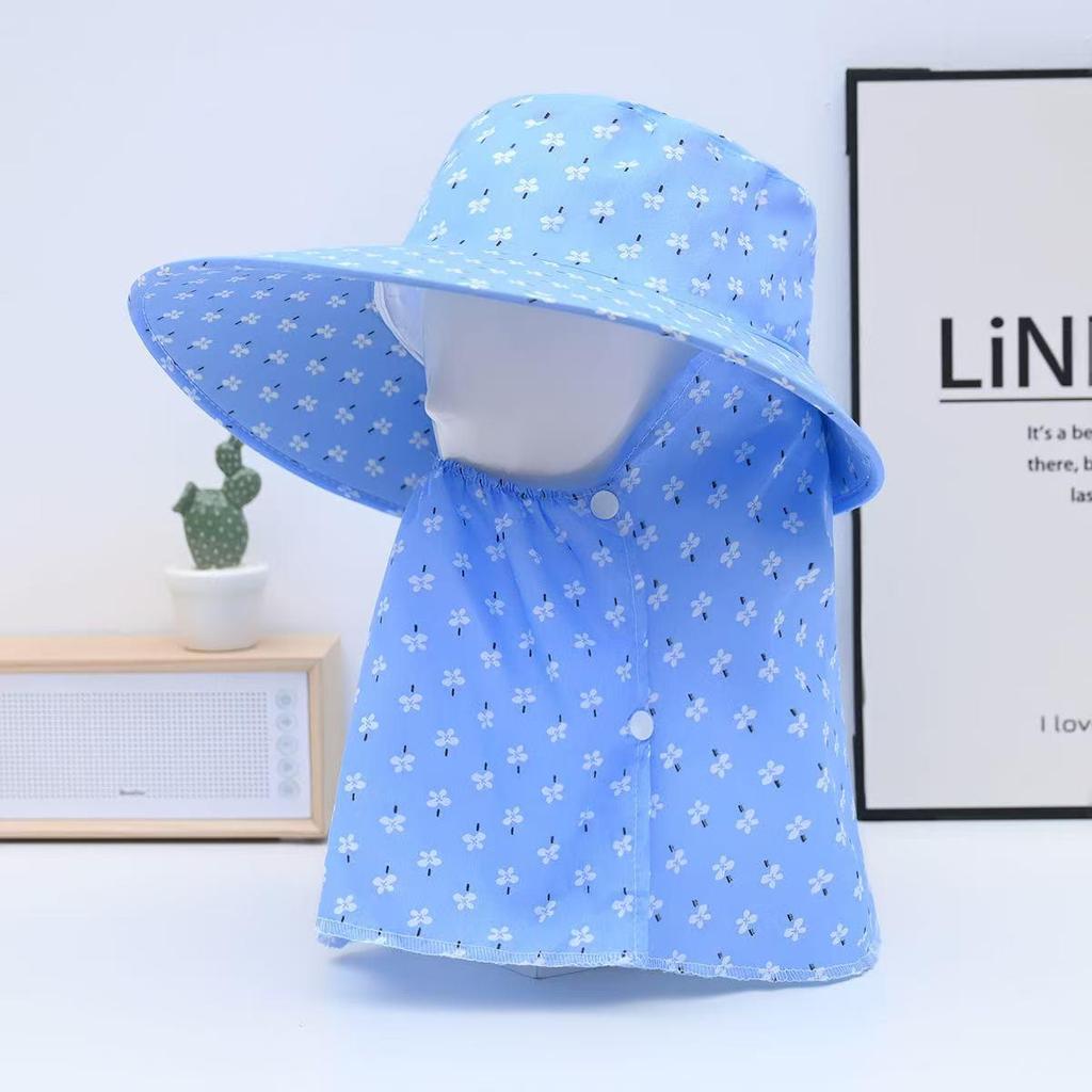 Women's Sun Protection Wide Brim Hat with Face Mask - UV Protection for Summer Activities