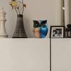 Modern Classy Lucky Owl Resin Art Figure Showpiece -(Pack of 1, Pink & Blue)