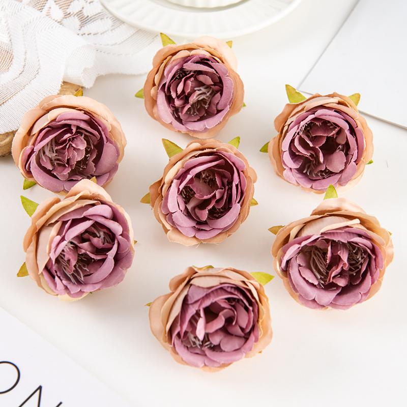 Silk Artificial Rose Heads Festival Arches Decor Home Arrangement Wedding Bridal Bouquets Diy Gift box Headdress Wrist Flowers