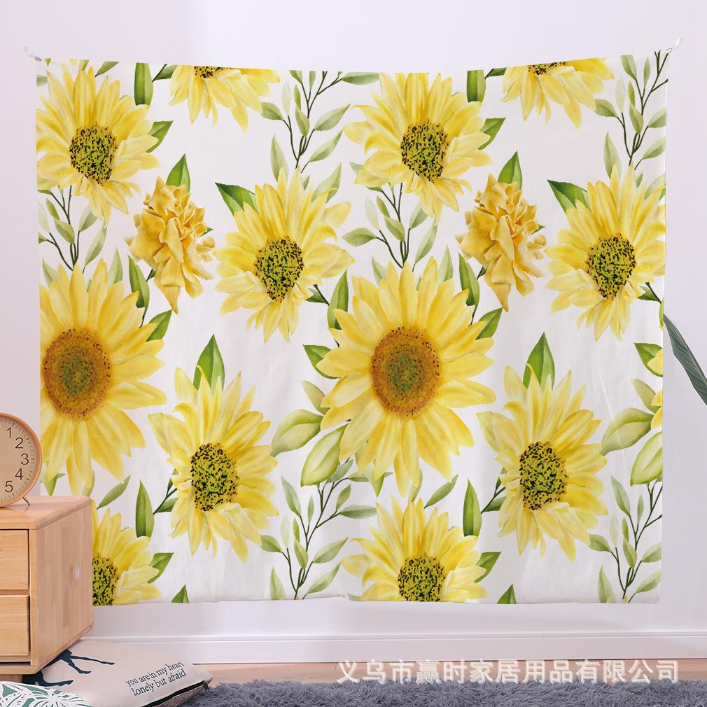 Sunflower Hanging Cloth Background Cloth Bedroom Decoration Cloth Room Headboard Wall Hanging Living Room Hanging Blanket