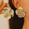 Retro Exaggerated Minimalist Metal Big Flower Unique Earrings Cold Wind Advanced Leaf Earrings