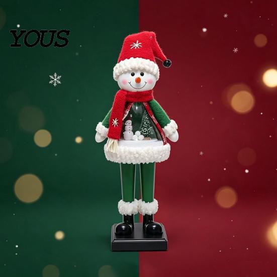 Collectible Christmas Character Statues LED Lighted Figurine, Swirling Glitter Santa Claus Elk Snowman Unique Presents for Friends Decoration