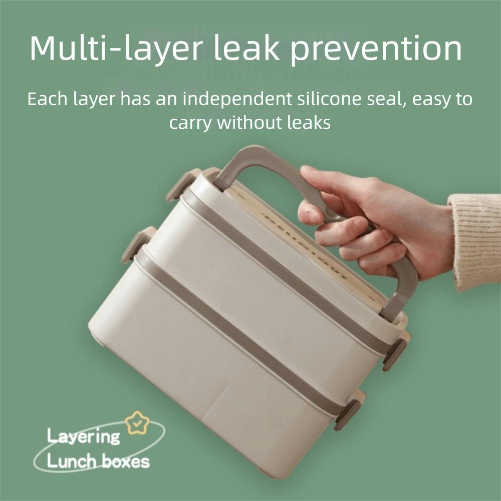 2/3 Layers Stainless Steel Lunch Box SUS304 Large Capacity Multi Layer Lunch Box Leak-proof Insulated