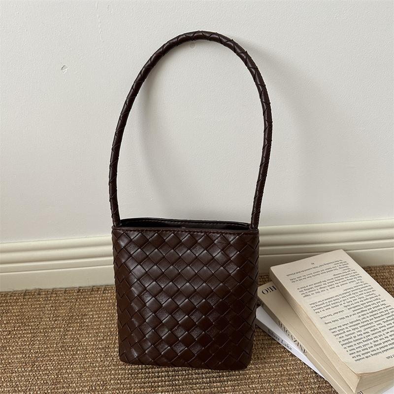 Simple Woven Bucket Bag, Fashionable Shoulder Bag, Trendy Crossbody Bag