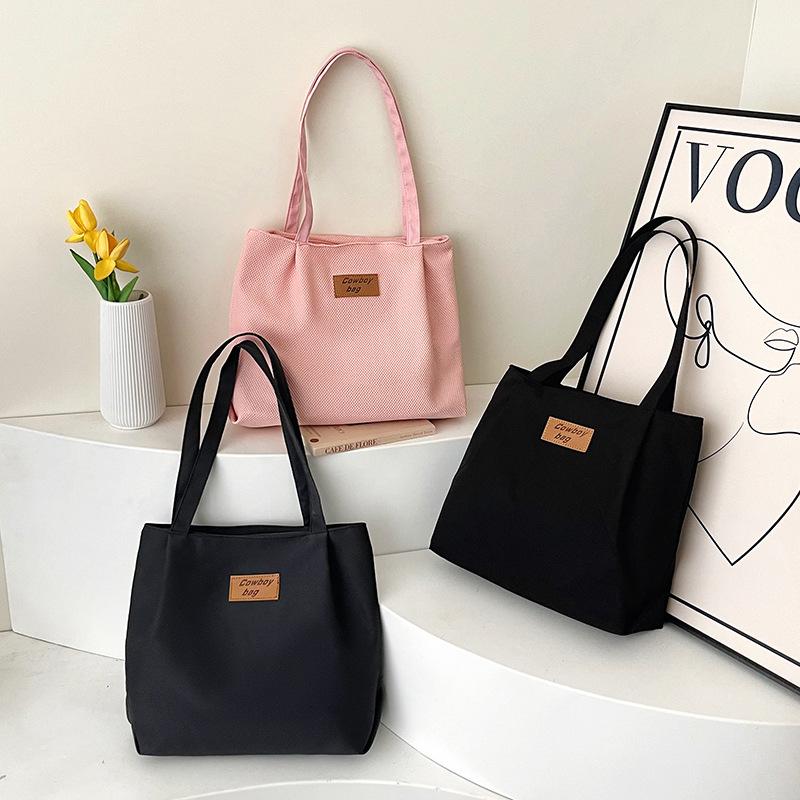 Bags Women's Large-capacity Tote Bags Nylon Casual Shopping Bags Shoulder Bags Women's Simple Solid-color Handbags