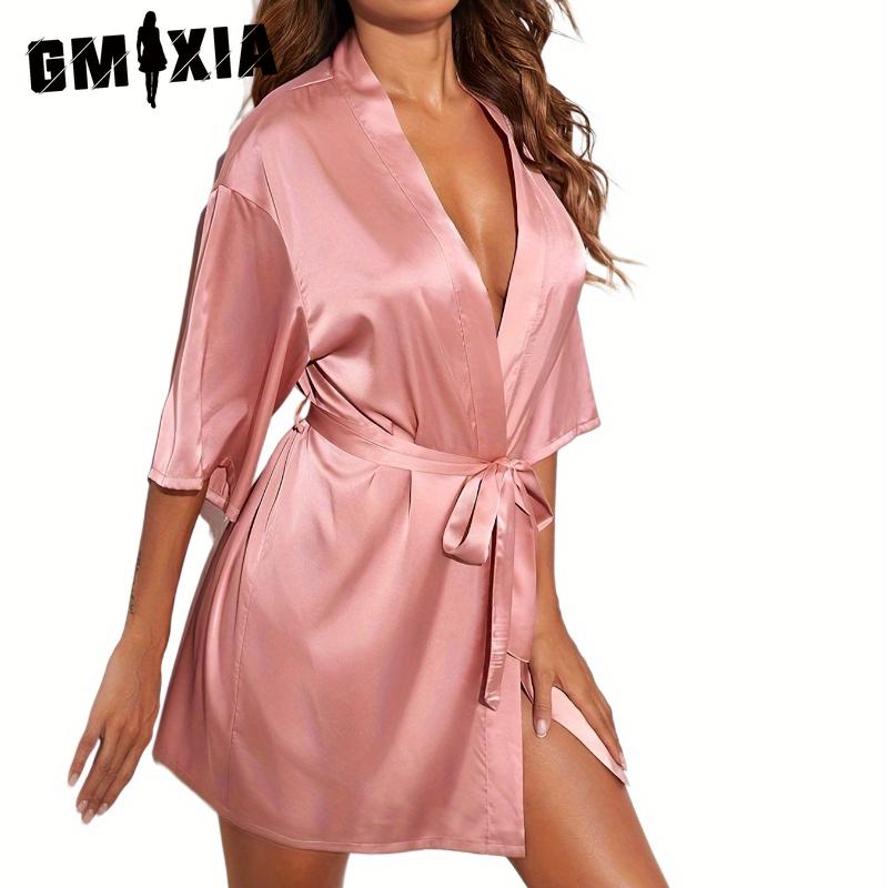 

GMXIA Халат Халат Ночная рубашка Женская Домашняя одежда Одежда для сна M розовый