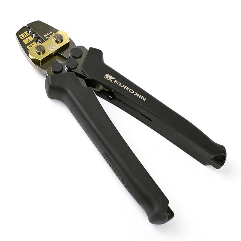 Fujiya FC-15-BG Black Gold Crimping Tool for Bare Terminals and Sleeves, 1.25/2/5.5mm², Improved Workability, High-Durability Design