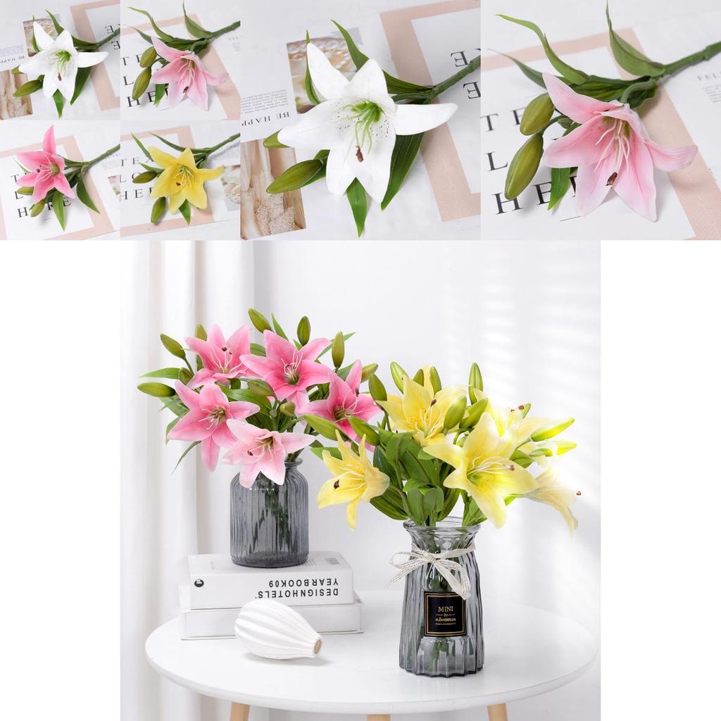 3d Fake Lily Flower Handcraft For Photography Wedding And House Decoration