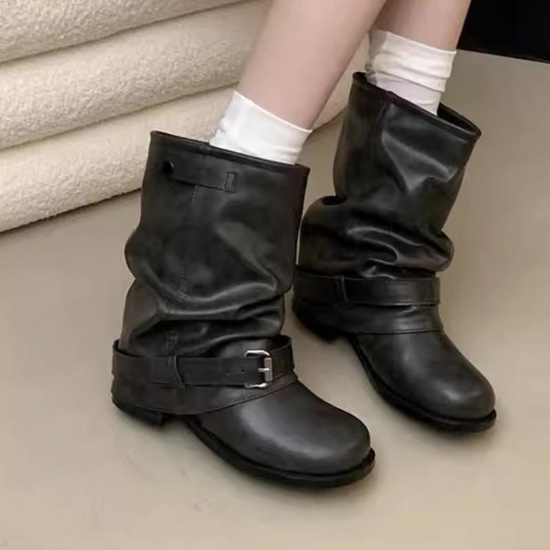 Women Ankle Boots Suede Designer Shoes New Casual Winter Heeled Boots 2025 Winter Cozy Luxury Motorcycle Botas De Mujer