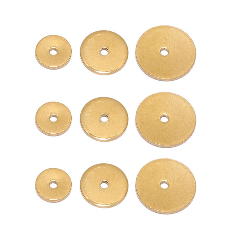 20 Stück Edelstahl-L-förmige Flachperlen, lose Perlen, runde Perlen, DIY-Schmuckzubehör für Armbänder und Halsketten