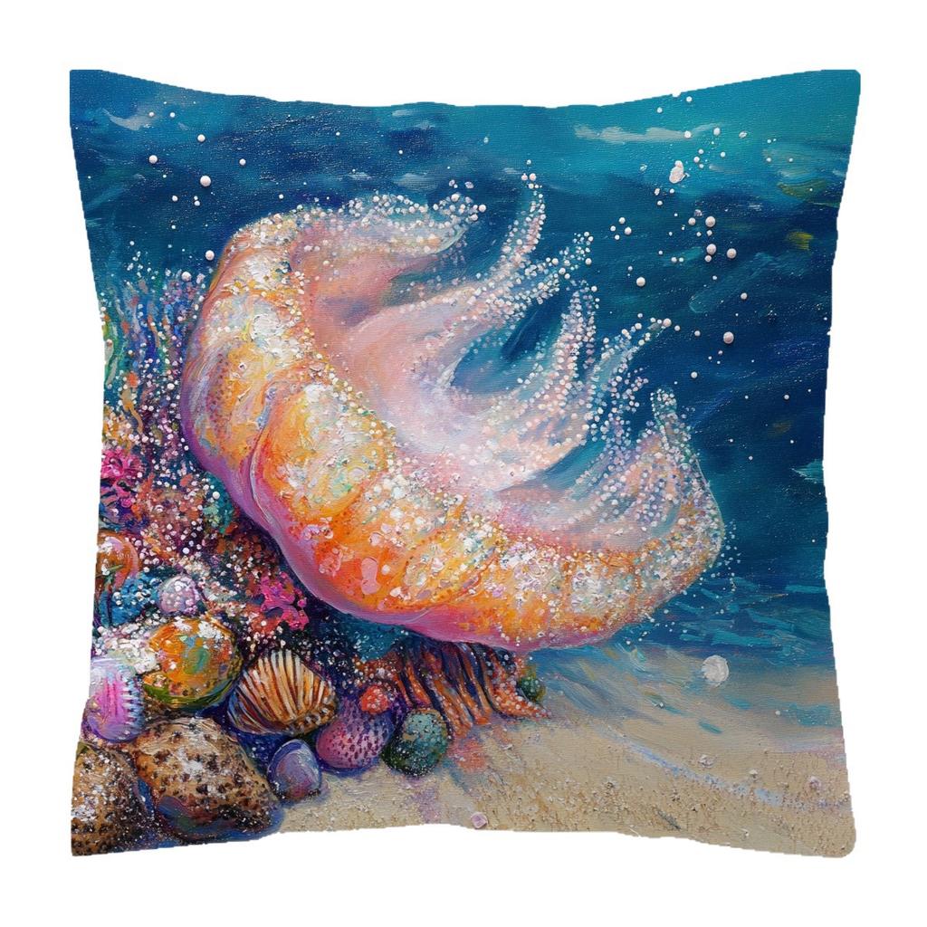 Jellyfish Pillowcase Printed Ocean Life Home Summer Large Peach Skin Cushion Decoration