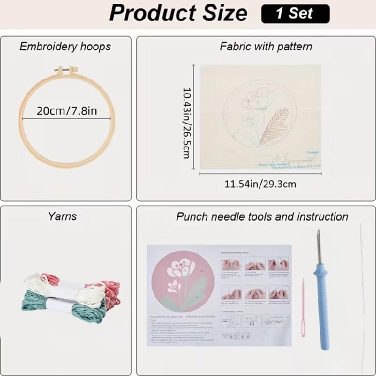 Suministros para Manualidades con Punch Needle Con Tela de Algodón Suave Ideal Para Relajación Y Concentración