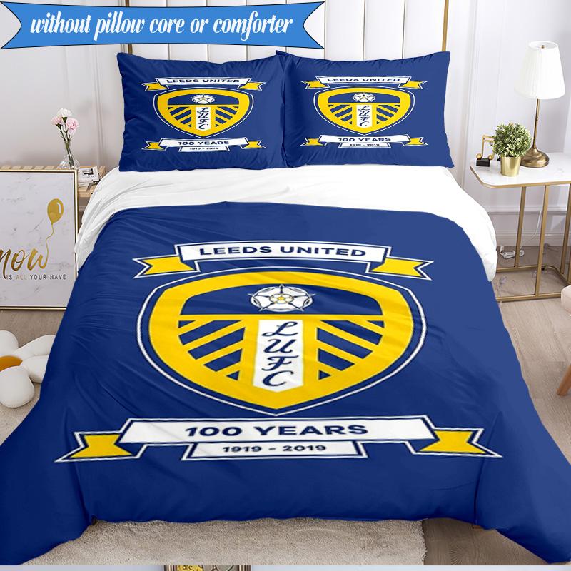 3-teiliges Weiches Bettwäscheset mit Leeds-Wappen-Design, Inklusive 1 Bettbezug und 2 Kissenbezügen, Perfekt für Schlafzimmer, Wohnheim, Fan-Geschenk