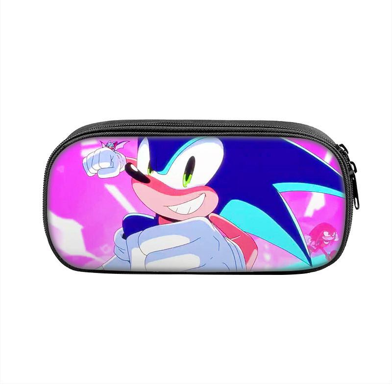 Sonic Cartoon Character Printed Student Single Layer Stationery Storage Bag For School And Gift