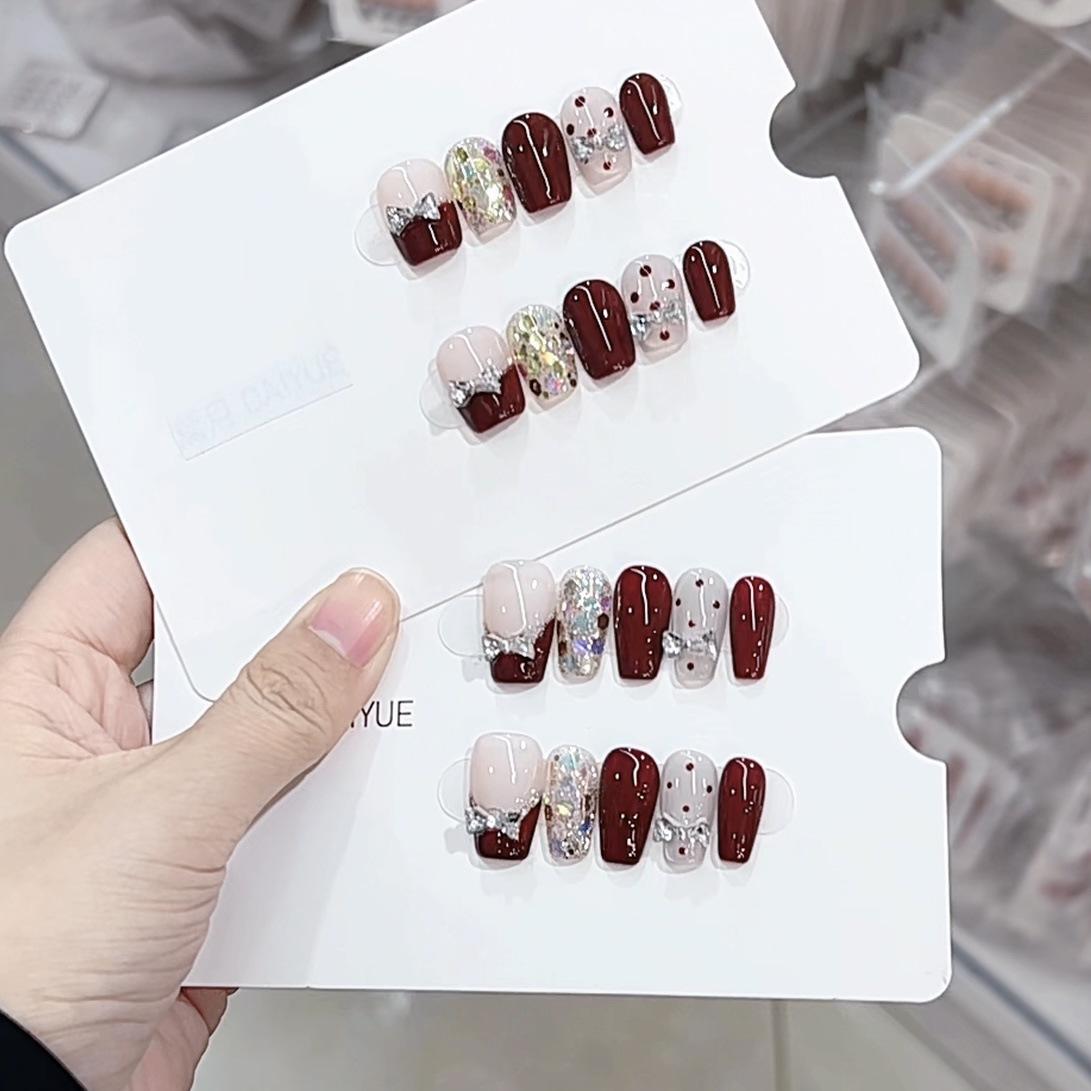 

Чисто ручная работа Фототерапия Носимые ногтевые пластины Аббатство Даунтон Носимые ногти Готовое изделие Многоразовый нейл-арт Large L