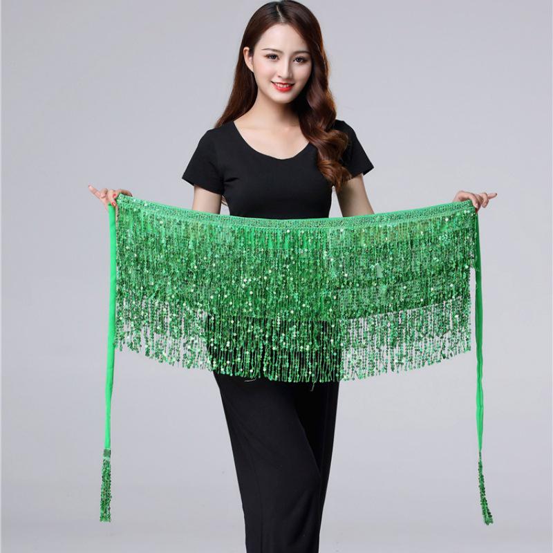 Halloween Belly Dance Costume with Sequin Tassels and Hip Scarf Waist Chain