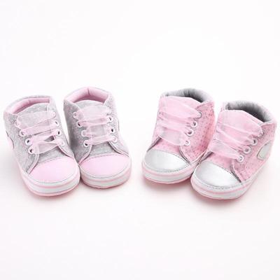 Infant Newborn Baby Girls Polka Dots Heart Autumn Lace-Up First Walkers Sneakers Shoes Toddler Classic Casual Shoes