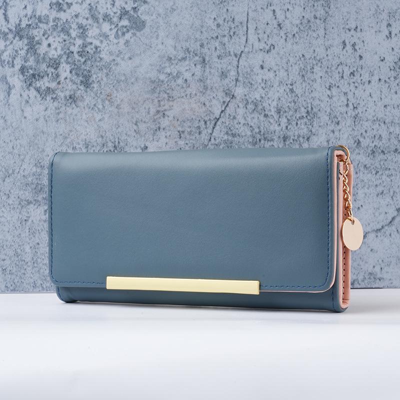 Women's Bifold Wallet: Versatile Long Design with Card Slots, Coin Purse, Japanese & Korean Style, Solid Color