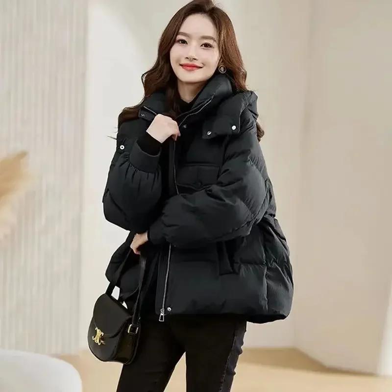 

Short Cotton Jackets Loose Casual Padded Parkas Woman Cold Demi-season Korean Style Clothing Quilted Coats for Women XXXL чорний