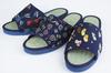 folding sandals with a Japanese Indigo-dyed Japanese-made pattern, "Friendly Medaka" (Large)