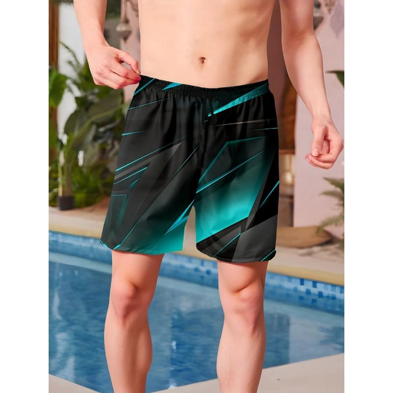 Pantalones Cortos de Baño Casuales con Cordón Estampado de Moda para Hombre, Pantalones Cortos de Natación y Fitness de Verano para Hombre