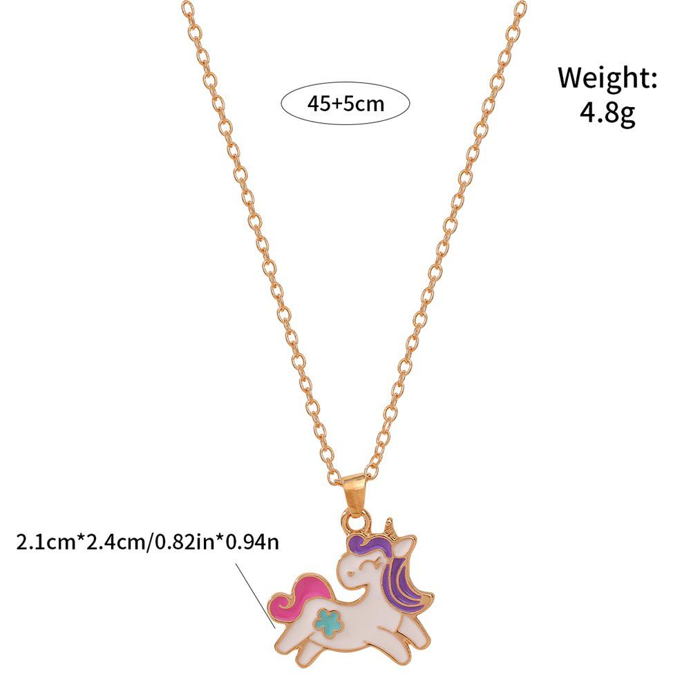 Rainbow Dinosaur Unicorn Friendship Necklace for Children – Creative Pendant Gift