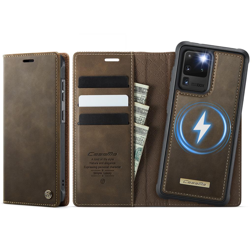 For Samsung Galaxy S20 Ultra Case CASEME C49 Compatible with MagSafe RFID Blocking Detachable Wallet Leather Phone Cover