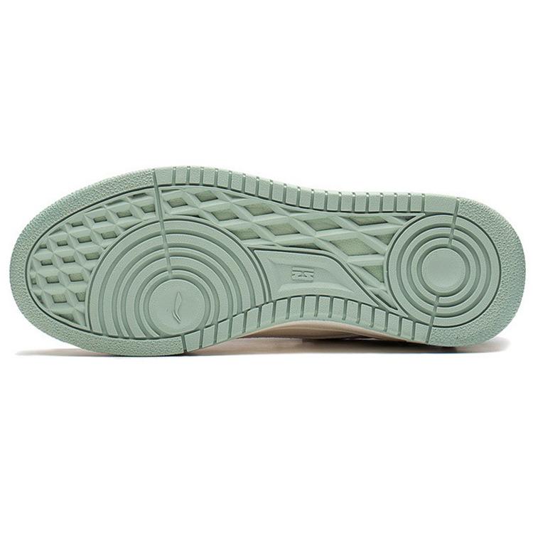 Li Ning Lightweight Abrasion Resistant Low top Skateboard Shoes Women's White Green AGCS248-3
