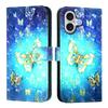 For iPhone 17 Leather Case Pattern Printing Wallet Stand Mobile Cover with Strap
