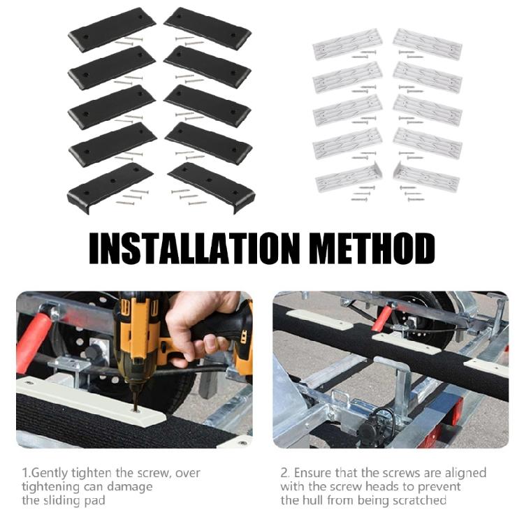 Marine Trailer Glides Pads Quick Installation & Stable Performances Boat Towing Rubber Boat Sliders Pad Set for Boats