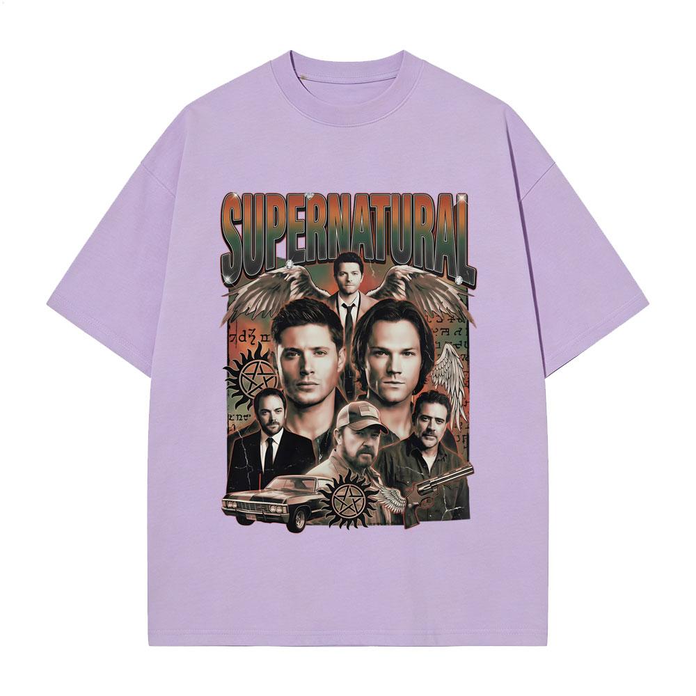 Supernatural Winchester Family Business Carry on My Wayward Son Graphic T Shirt Unisex Women Fashion Gothic Rock Oversized Tshirt