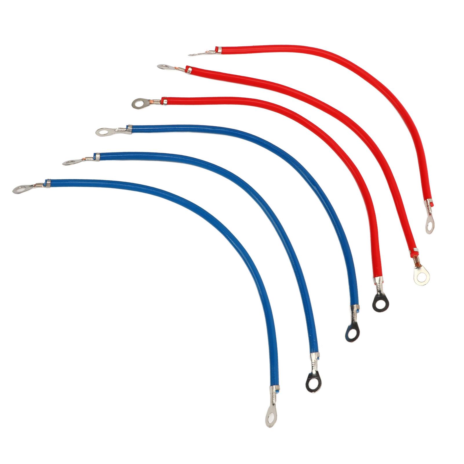 

6 ШТ Кабелі інвертора акумулятора 25 см Чиста мідь Луджені наконечники Стійкість до окислення Дроти інвертора живлення