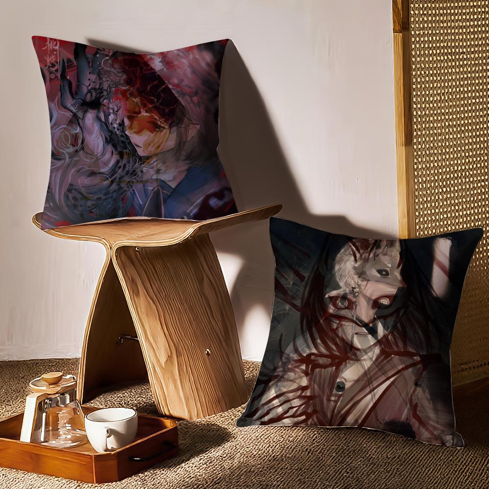 F Silent Hill F Cushion Cover Anti-dustmite Pillowcase Invisible Zipper Silky Short Plush Sofa Cushion Cover