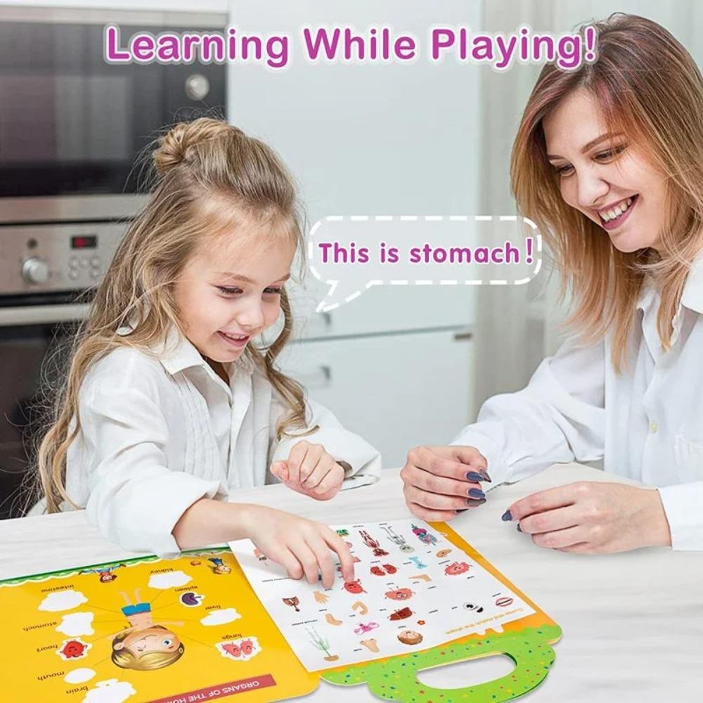 Kids Reusable Sticker Book Multiple Scenarios Cartoon DIY Puzzle Educational Cognition Learning Toys for Child Age 2-4 Gift
