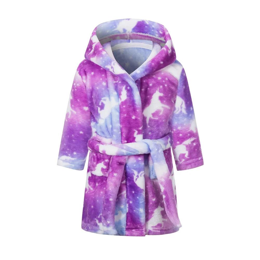 Winter Kerst Badjas Voor Meisjes Pyjama Dierlijke Badjassen met Capuchon Kinderen Kamerjas Jongens Nachtkleding Kinder Badjas 6 8 10 12J